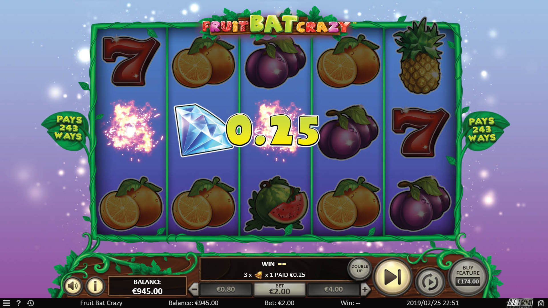 BetSoft Fruitbat Crazy Screenshot