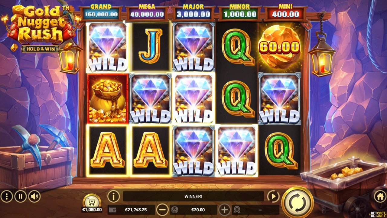 BetSoft Gold Nugget Rush Screenshot