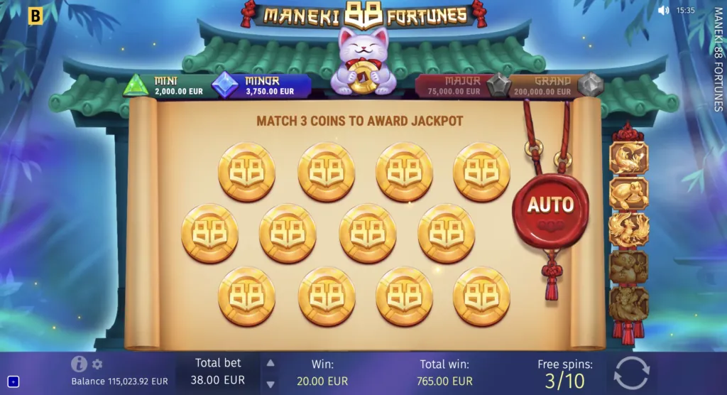 BG Maneki 88 Fortunes Screenshot